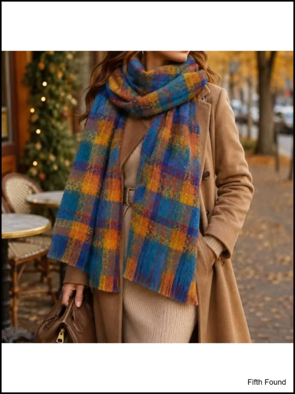 Oversized Tartan Plaid Scarf Shawl Wrap Blanket Polyester Fall Winter